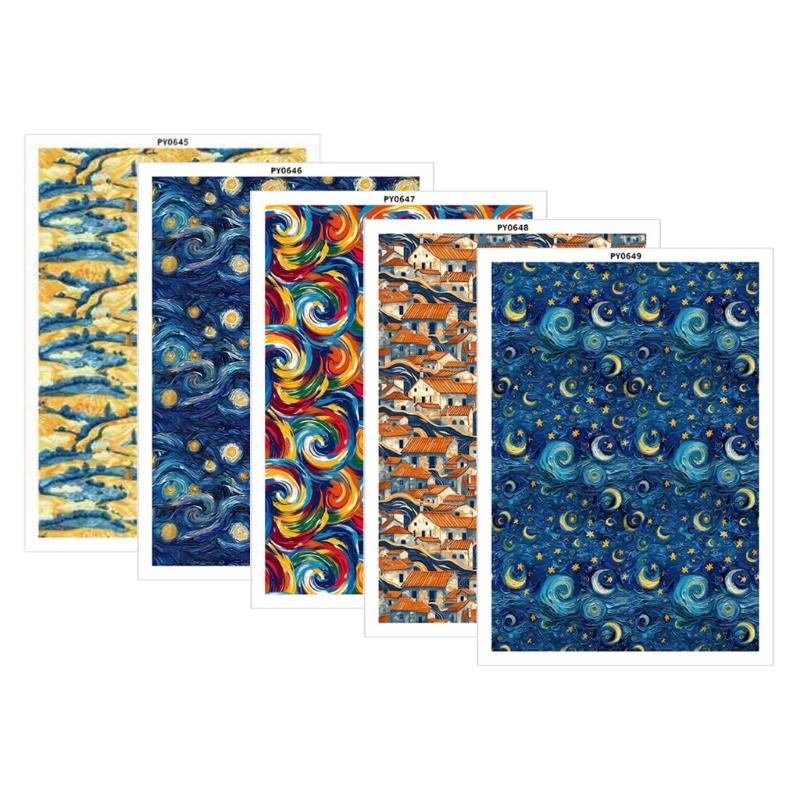 

Water Slide Decals For Ceramic Glass And Furniture Decoration Artistic Oil Paint Patterns Water Transfer Stickers