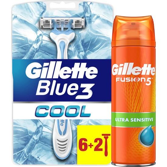 

Gillette Blue3 Cool Cooling Razor 8 LI + Ultra Sensitive Shaving Gel 75ML