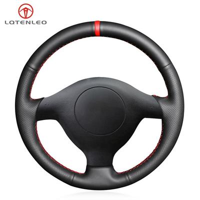 Black Faux Leather Car Steering Wheel Cover for Volkswagen VW Golf 4 (IV) Passat Polo Bora 1997-2005 Seat Leon MK1 Toledo 1998-2005