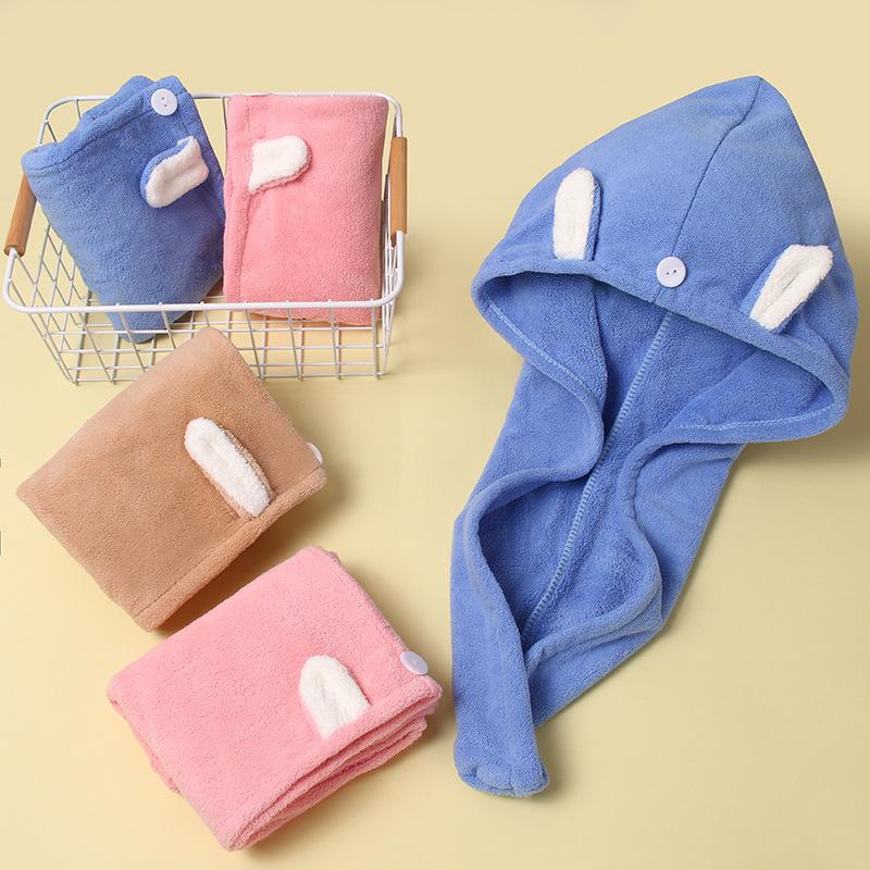 Gorro de Baño para Mujer de Secado Rápido Super Absorbente con Bordado Lindo