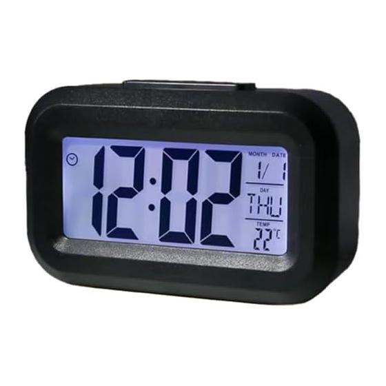 Clock Small LCD Display for Desk Electronic Clock Time Western Year Date Synchronized Display of Day of the Week and Environmental Temperature Meets