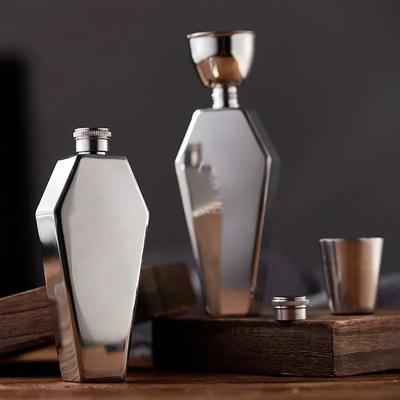 3.5oz Mini Hip Flask 100ML Personalized Coffin Shape New Stainless Steel Portable Flagon Travel Wine Pot Bar Gift Supplies