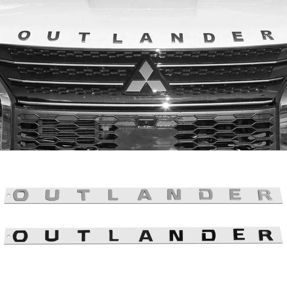 Auto 3D ABS Buchstaben Logo Aufkleber Für Mitsubishi OUTLANDER Auto Front Motorhaube Alphabet Emblem Abzeichen Styling Aufkleber
