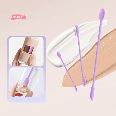 Set de 3 spatules en silicone à double tête, mini grattoir pour cosmétiques, confiture, crème, bouteille profonde - Pointe fine allongée, outils Spa pour maquillage