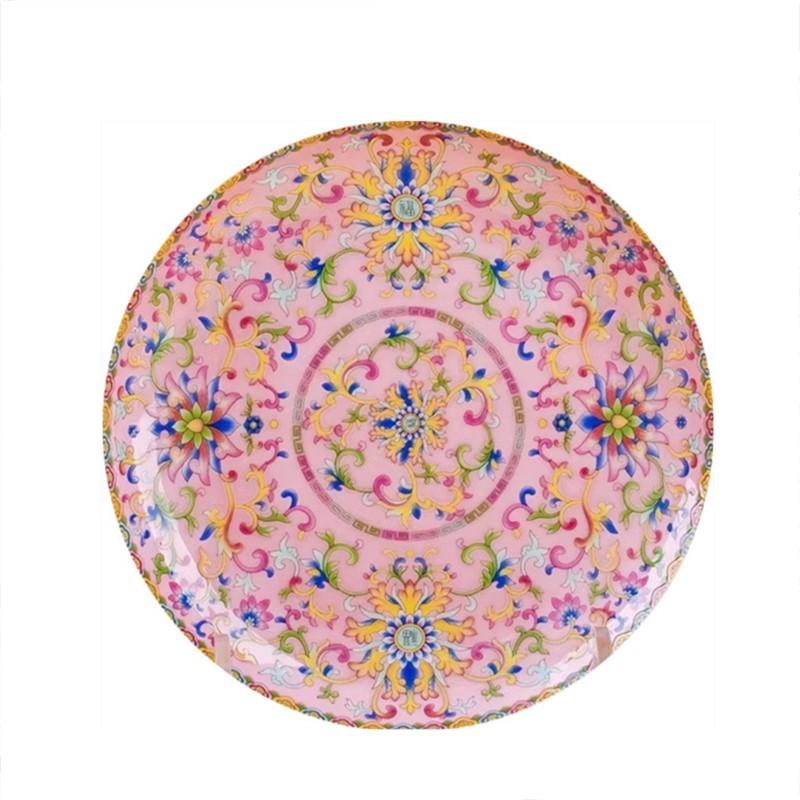 6/8 Inch Ceramic Plate Household Enamel Color Dinner Plate Exquisite Ceramic Tableware Kitchen Accessories Salad Plate