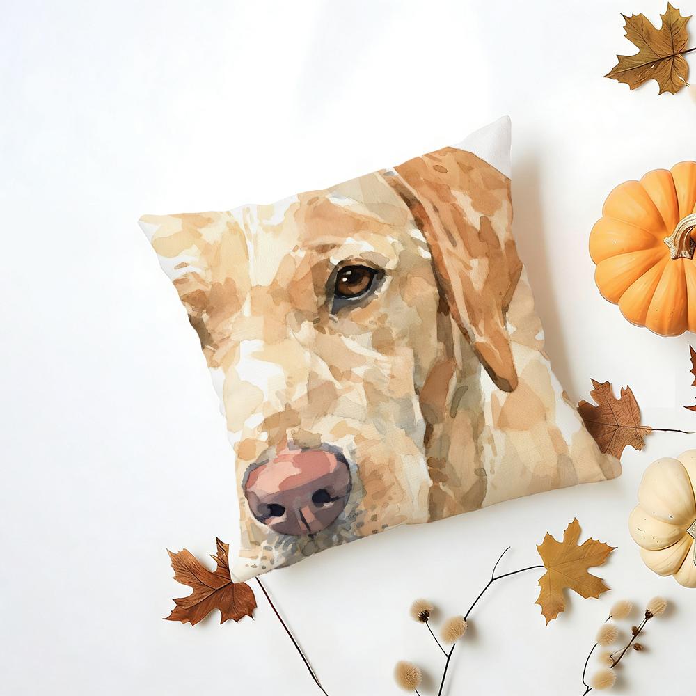 LLabrador Retriever Cushion Cover Washable Linen Pillowcase Soft  for Daily Sofa Bed Home Room Decor