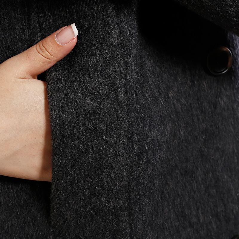 Autumn and Winter New Wool Double-sided Woolen Coat New Long Stand-up Collar Wool Coat Coat