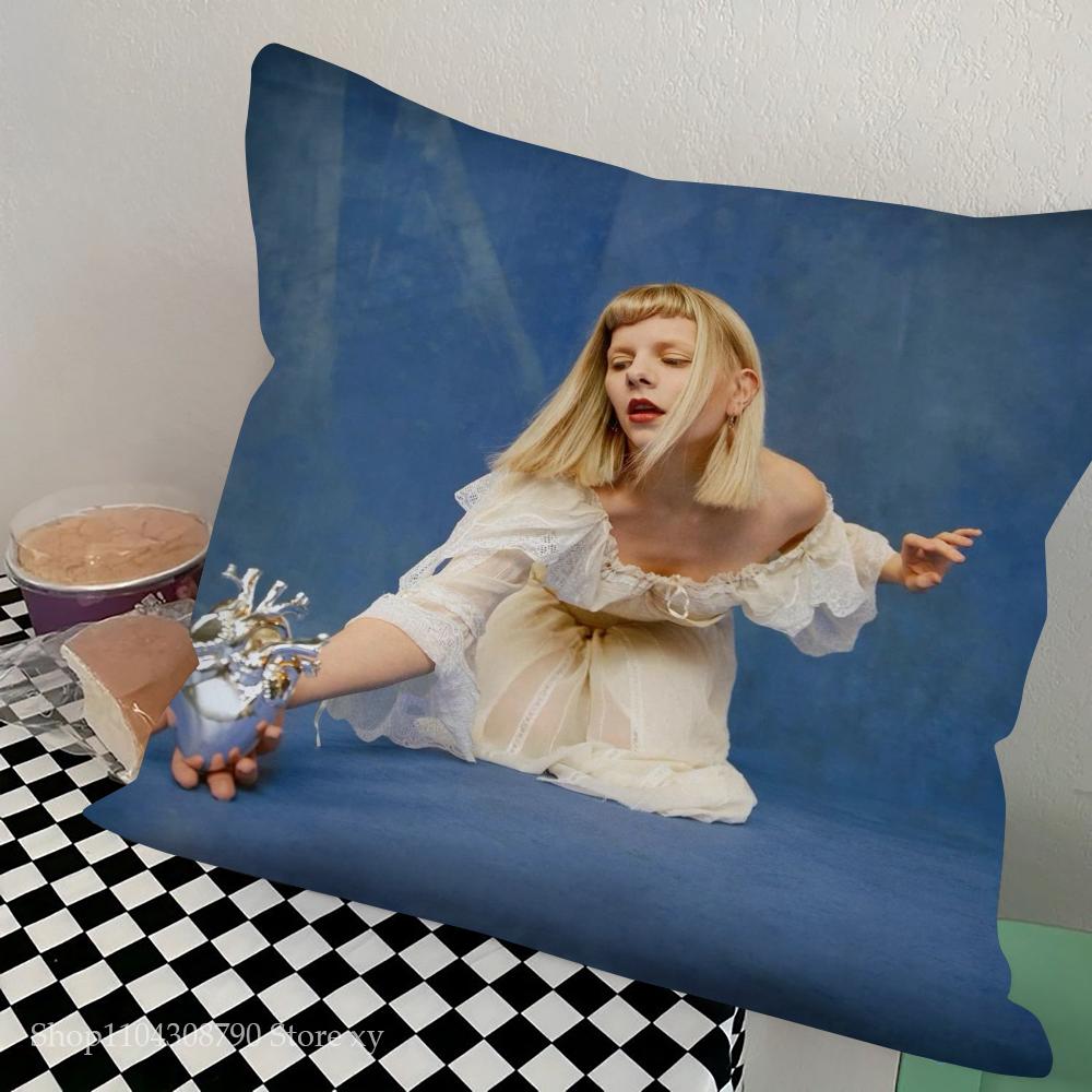 Aurora Aksnes Singer Pillow Case Square Pillow Bedroom Sofa Leisure Comfort Cushion Car Living Room Home Decoration