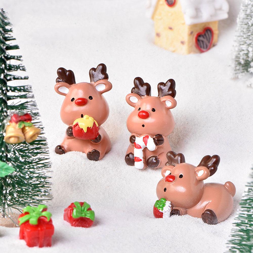 Christmas Elk Penguin Polar Bear New Year Creative Micro Landscape Snow Scenery Design Decoration Creative Resin Animal Gift