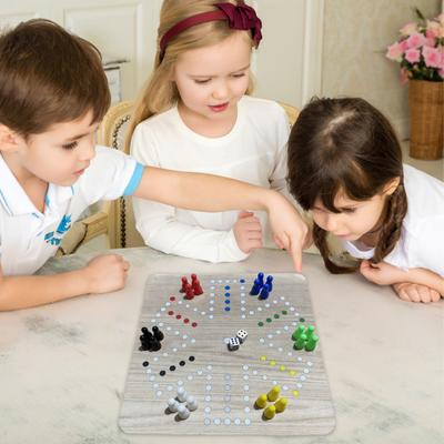1 Set 6 Players Flying Chess Game with Rubber Chessboard 24 Chess