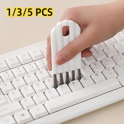 1/3/5 piezas Cepillo de limpieza de teclado Cepillo de ranura con tapa de copa flexible