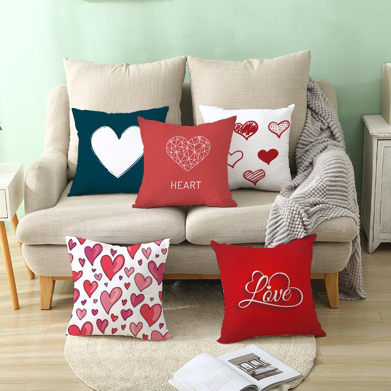 Valentine's Day Digital Printed Car Pillow Cushion Cover Core-Free Home Soft Decoration