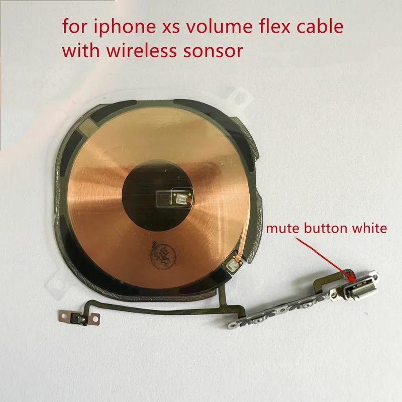 Wireless charging chip volume flex cable, NFC coil, mute button key, for iPhone X, XS, XR,