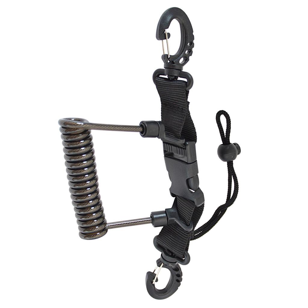 Spiral Coil Cable Anti lost Camera Flashlights Safety Leash for Diving Snorkelling Surfing Kayaking