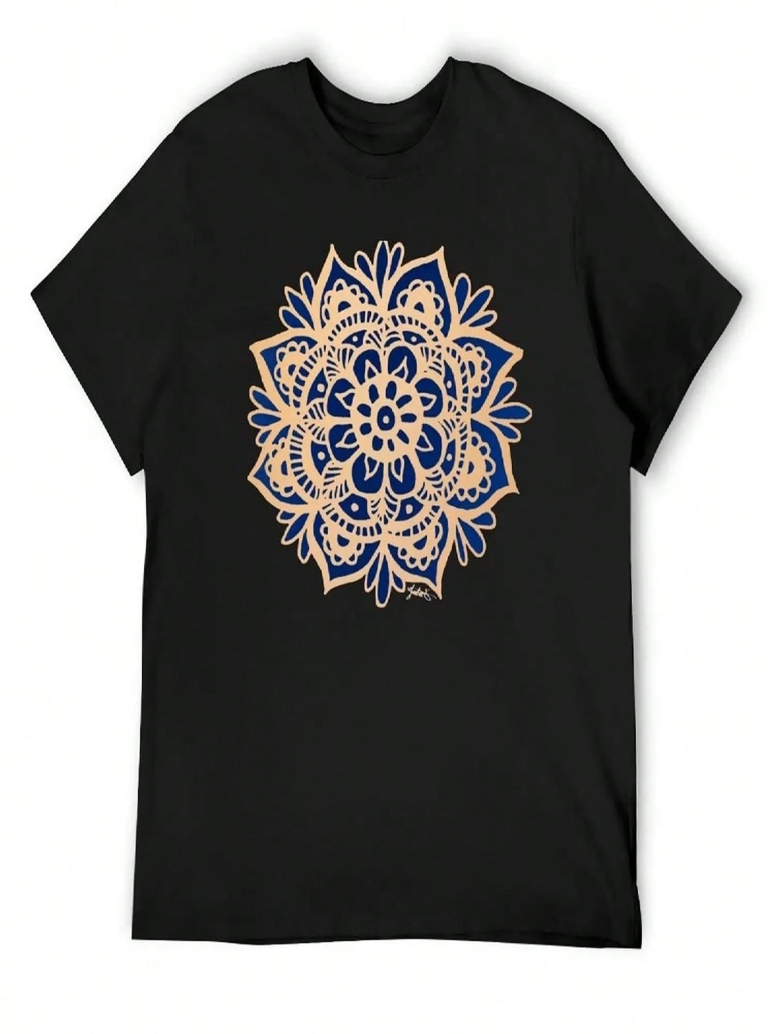 Blue And Gold Mandala T-Shirt T-Shirts Oversize Blue Lock Quick-Drying Plus Size Tops Black T-Shirts For Men S разноцветный