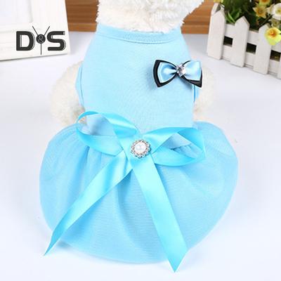 Puppy Town Summer Bowknot Design Party Wedding Dog Puppy Princess Dress Costume gonna per animali domestici