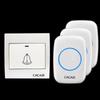 Wireless Battery-Operated Doorbell with Large Button, One-to-Three Home Remote Control, No Plug Required