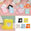 Stylish 3Inch Mini Photo Album with Heart Cutout PVC Cover and 32 Pocket Picture Binder Idol Photocard Collect Book
