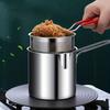 Stainless Steel Gas Fryer with Oil Filter Basket Multi-function Mini Frying Pan for Home Use Oil Saving Design