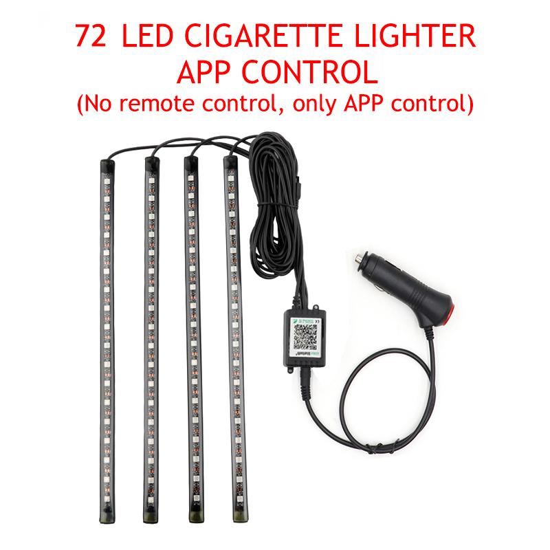LED Car Foot Light Ambient Lamp With USB Wireless Remote Music Control Multiple Modes Automotive Interior Decorative