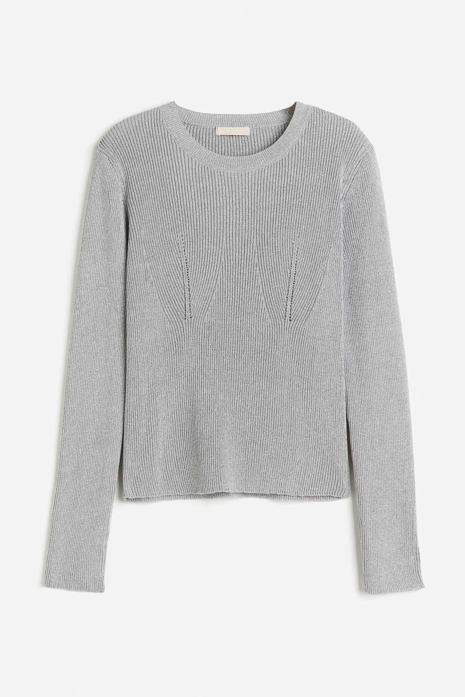 

Блестящий джемпер вязки в рубчик