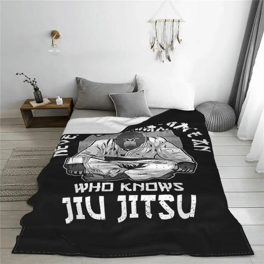Jiu Jitsu Affe BJJ Decke Plüsch Vintage Warme Überwurfdecke für Tagesdecke Dekoration