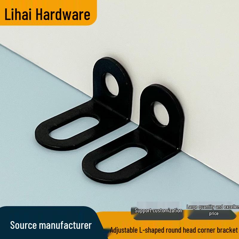 Adjustable Black Right Angle Shelf Support Bracket for Cabinet Furniture