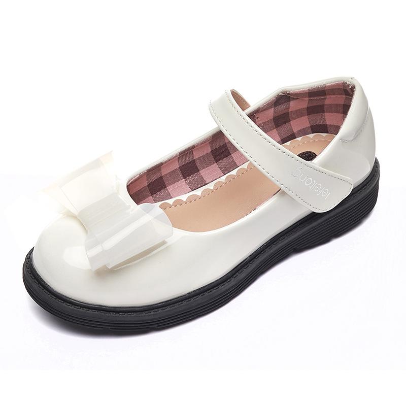 

Girls leather shoes, spring and autumn fashion new children s shoes, girls performance shoes, black soft-soled single shoes for little girls 26 белый