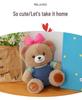 Pink Bow Fifi Bear Plush Doll - Cute Cartoon Animal Toy for Birthdays and Hugs
