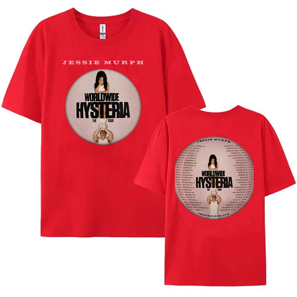 Y2K JESSIE MURPH The Worldwide Hysteria Tour 2025 T-shirt Cotton Summer Unisex Streetwear Hip Hop Casual Female Tshirts Graphic