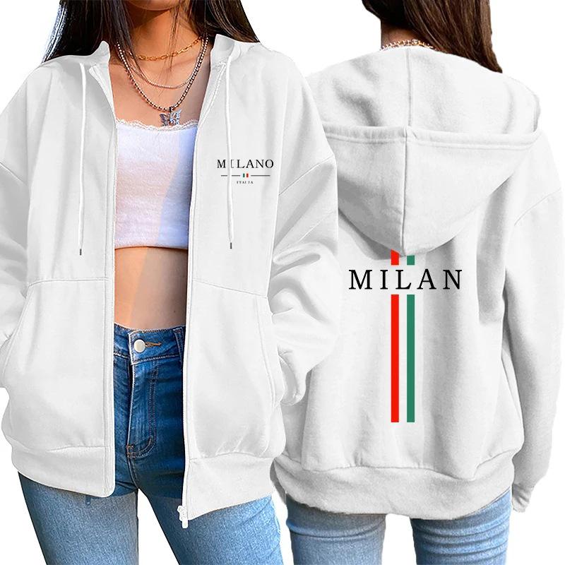 Women's Hooded Zipper Cardigan - Autumn 2025, Plus Velvet, Long Sleeve Top