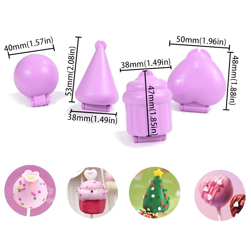 4Stk/Set Runde Herz Cupcake Form Lutscherform Kunststoff Kekse Kuchen Puddingform Kuchen Dekorationswerkzeuge Küchenzubehör