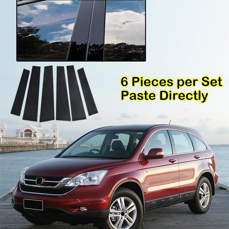 For 2007 2008 2009 2010 2011 HONDA CRV CR-V Glossy Black Pillar Post Door Trims