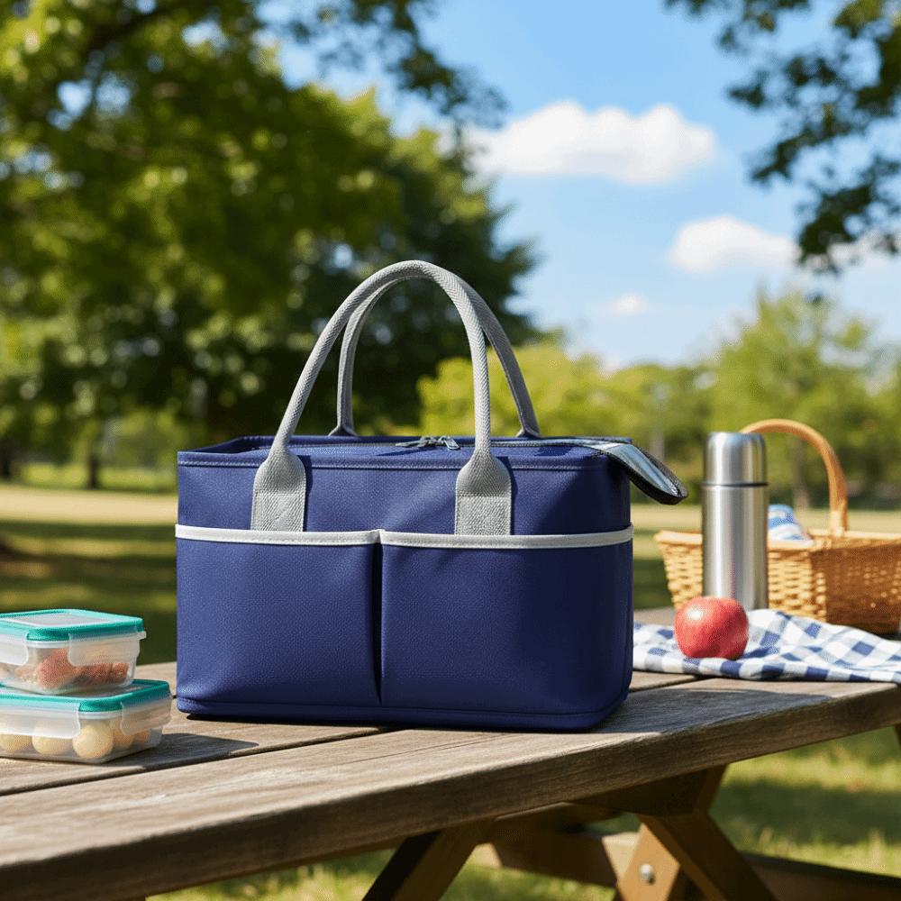 Multi-Pocket Insulated  Lunch Bag Large Capacity Picnic Bag Portable Thermal Bag  Outdoor Use