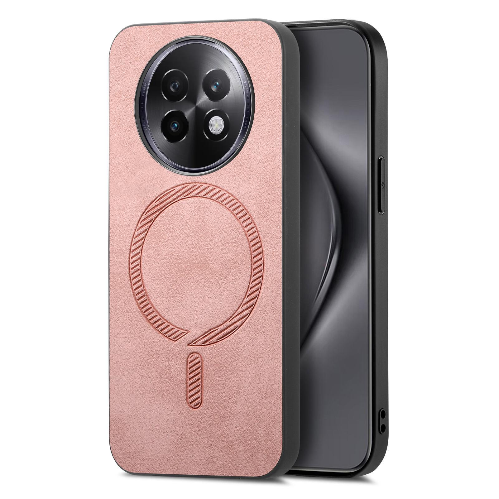 

Для Realme 13 Pro 5G (Глобальный) Кожаный чехол-накладка, совместимый с MagSafe, с покрытием, приятным на ощупь Pink