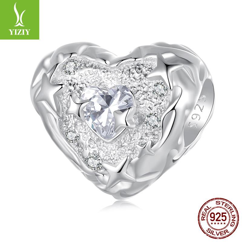 Neue Valentinstag-Serie Herz Buchstabe DIY Perlenarmband Zubehör S925 Sterlingsilber Lose Perlen