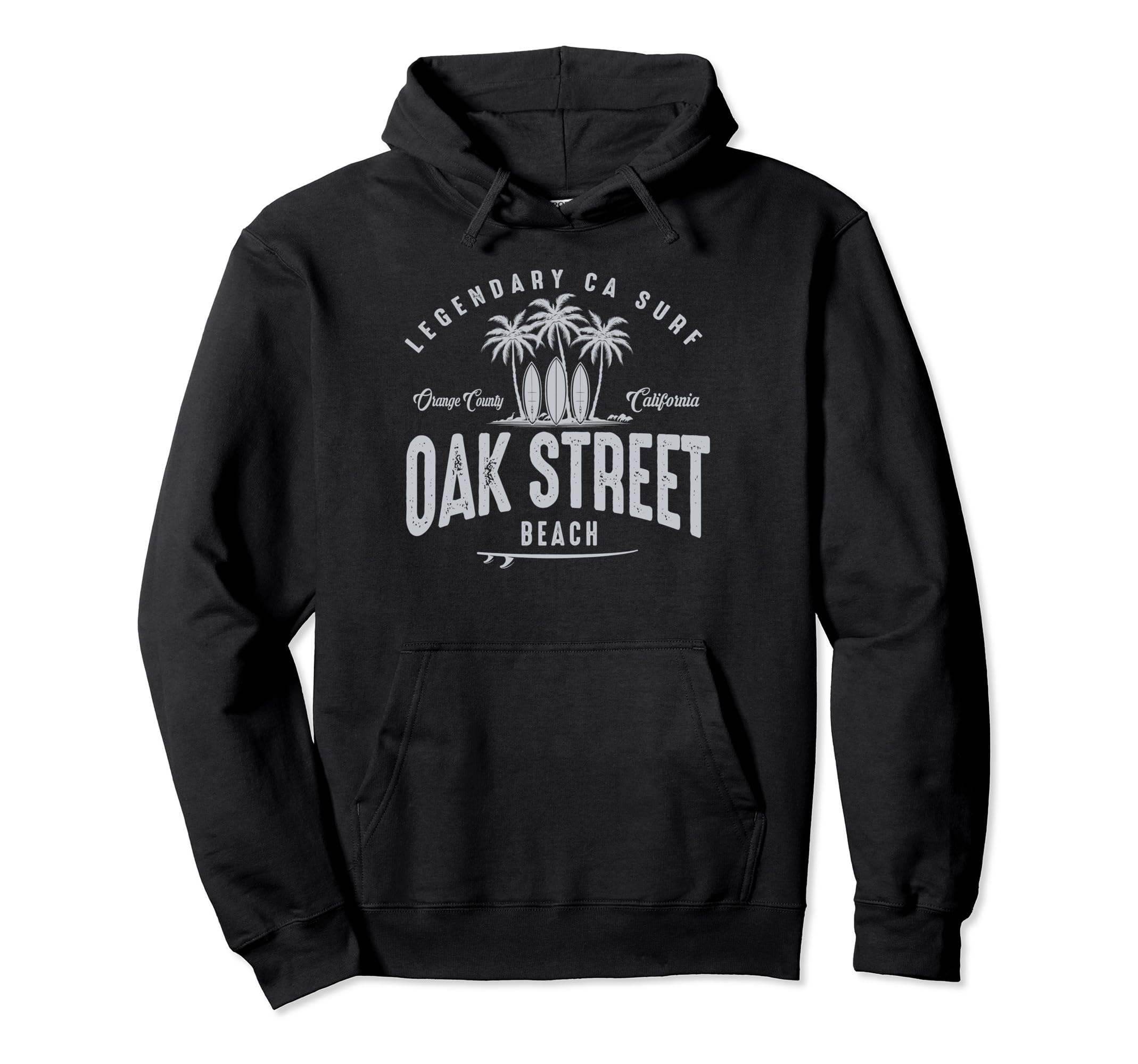 

Three Vintage Surfboards and Palms - Oak Street Beach Hoodie