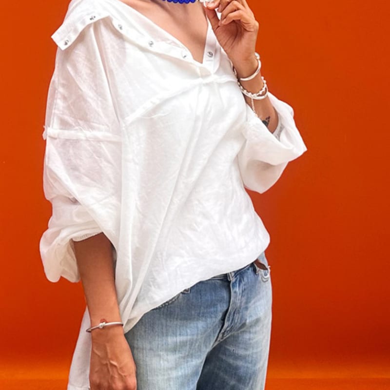 

andseeyou JN0200-Ribbon Blue Crysta Necklace blue