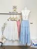 2026 Spring/Summer Black Ruffle Layered Mid-Length A-Line Umbrella Skirt with Elastic Waist