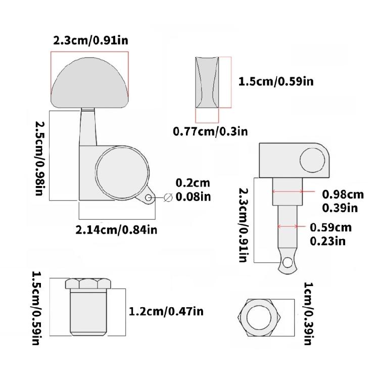 6Pcs Metal Guitar Tuning Pegs Machine Head String Tuners Tuning Key Replacement Acoustics Guitar Tuner Enduring