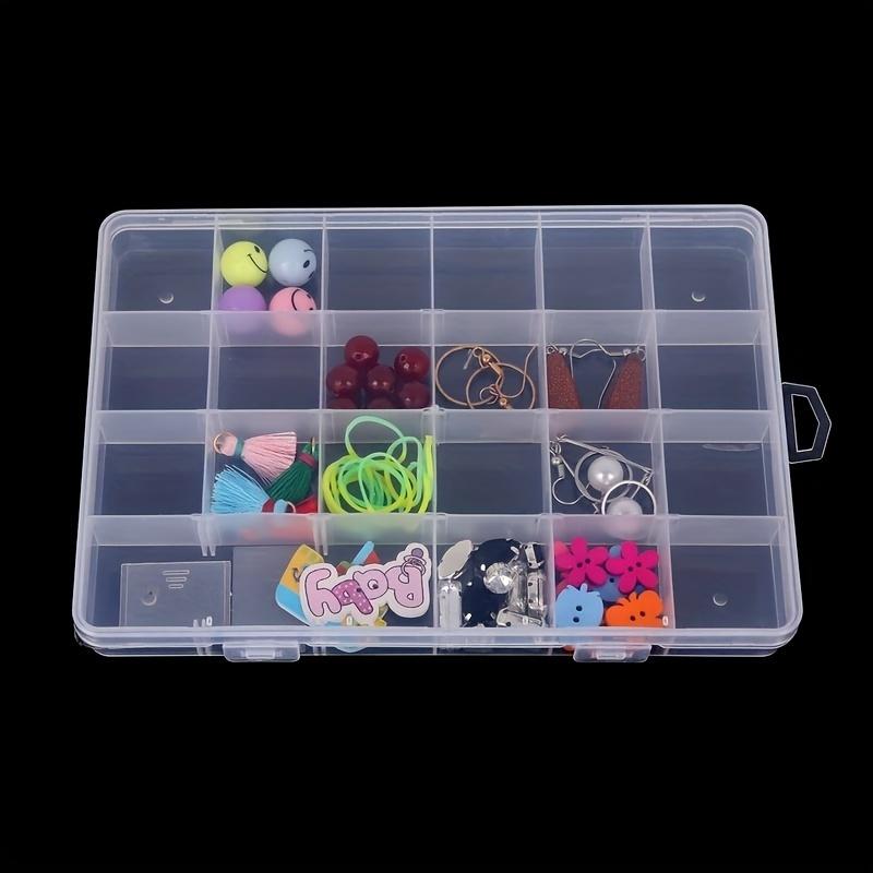 Grid Storage Box Jewellery Box Small Earring Organiser Transparent Plastic Screw Storage Box with Lid Medicine Box