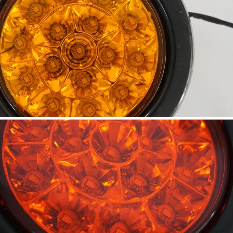 High Brightness 16LED Tail Light Round Indicator Light 12-24V Fog Lamp Brake Light for Truck Car RV Trailer