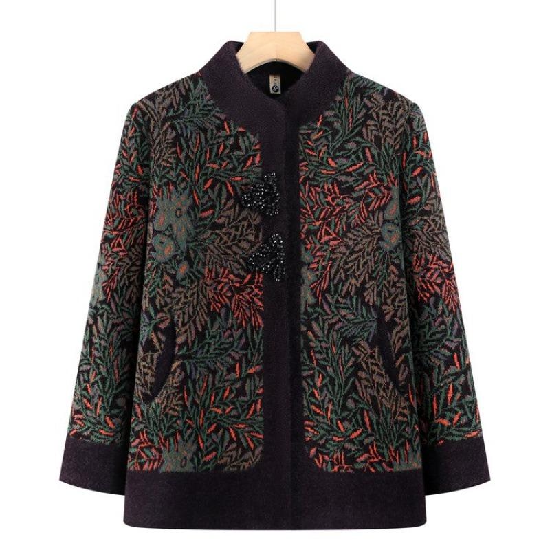 

Женская осенне-зимняя одежда Женские пальто с бархатом Праздничные пальто Зимняя одежда Пожилая женщина Хлопковая одежда Новинка 6XL [Recommended 160-82.5kg] фиолетовый