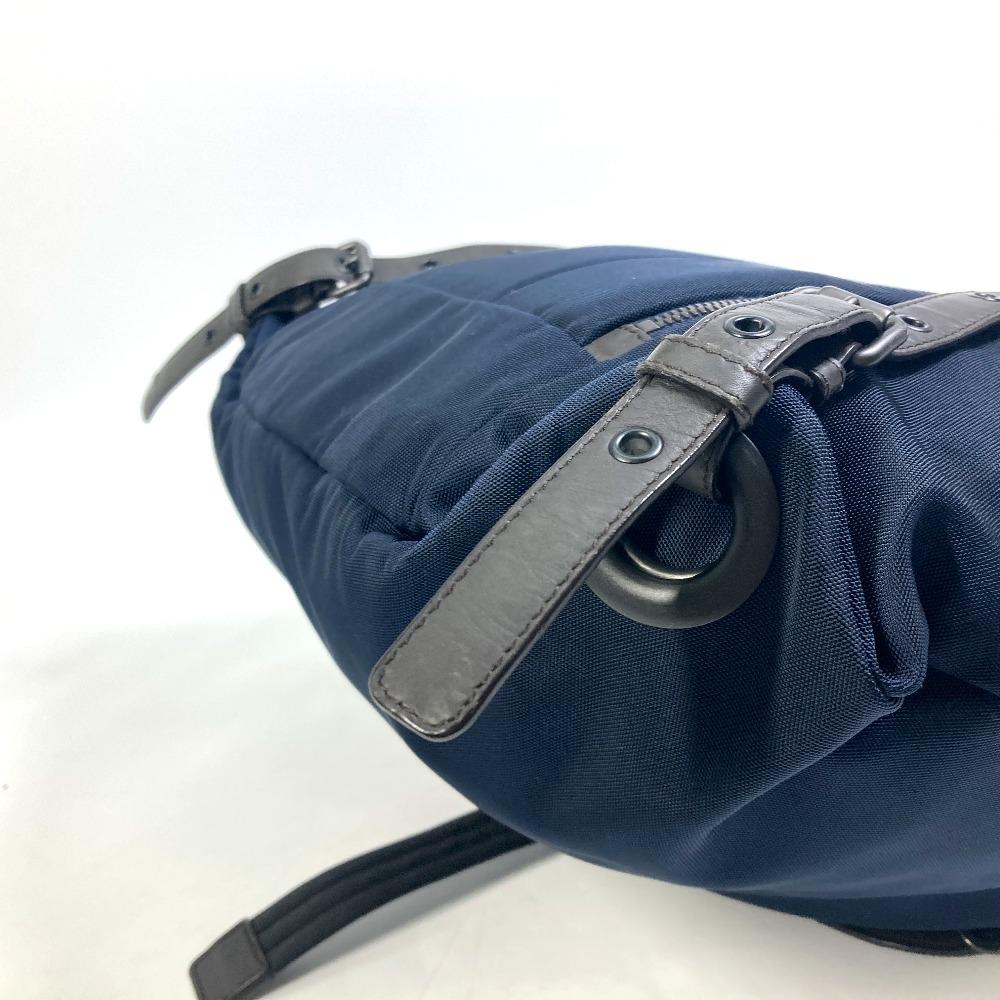 BOTTEGA VENETA 409595 Intrecciato Backpack Nylon / Leather Navy X Brown