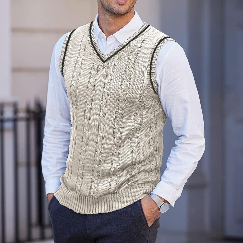 Men's  Leisure  Big Size  V-Neck  Thickened  Knitting  Vest  Sleeveless