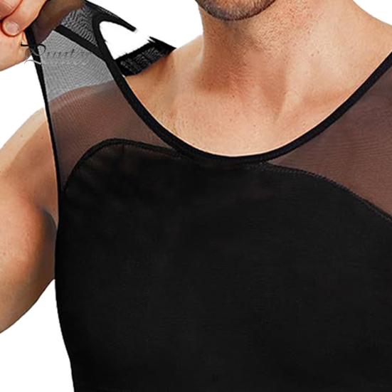 Schlankheits-Tanktop für Herren, Kompressions-Unterhemd zur Bauchkontrolle, Body Shaper, atmungsaktiv, ärmellos, Sweatshirt für Sommer, Sport, Reisen