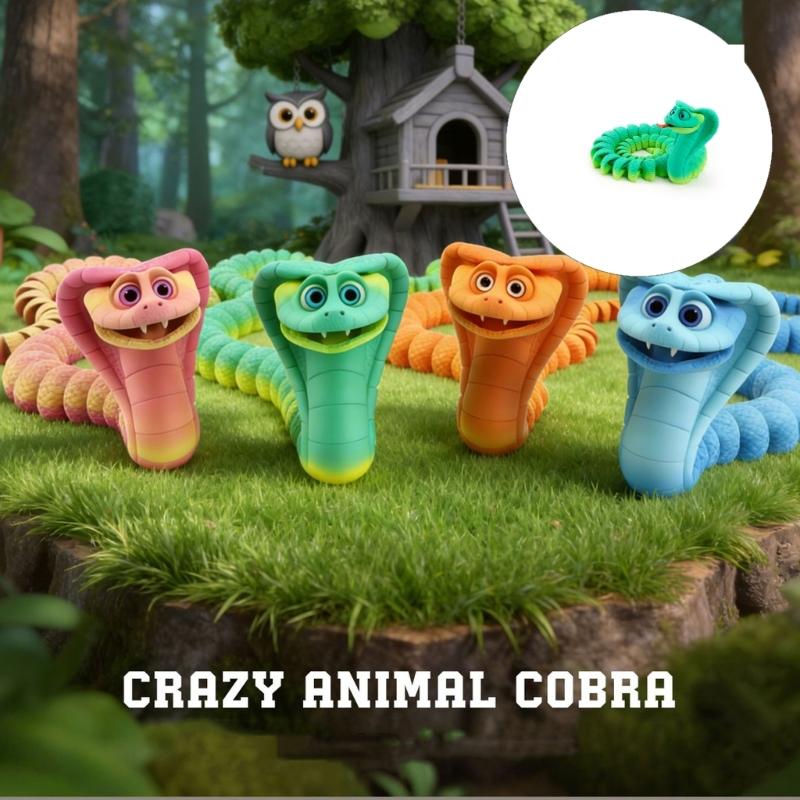 Flexible Joints Articulated Cobras Fidgety Toy Table Decors 3D Printed Crazys Cobras ,Realistic Crazys Cobras Statues