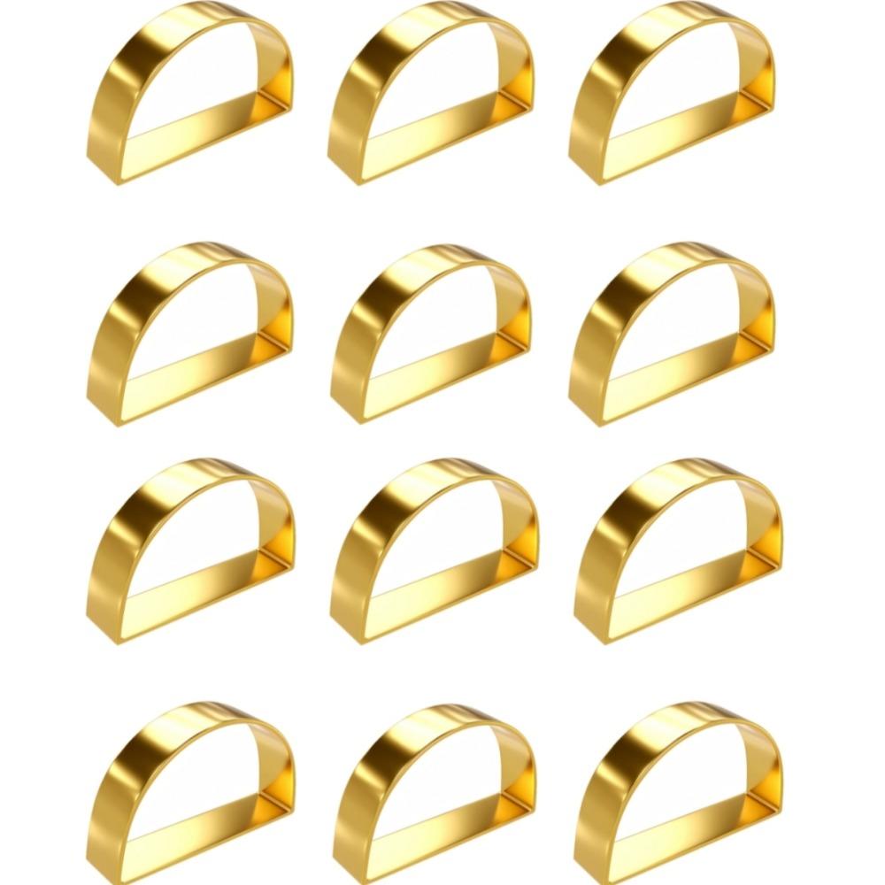 1/6/12pcs D-shaped Napkin Holder Metal Dinnig Table Decoration Elegant Napkin Ring Buckles Kitchen