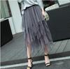 LIANFOR Long Tulle Irregular Solid Unique Elastic Perfect for Everyday Special and and Fall Free Women's Skirt, Color, High-Waisted Waist, Versatile,