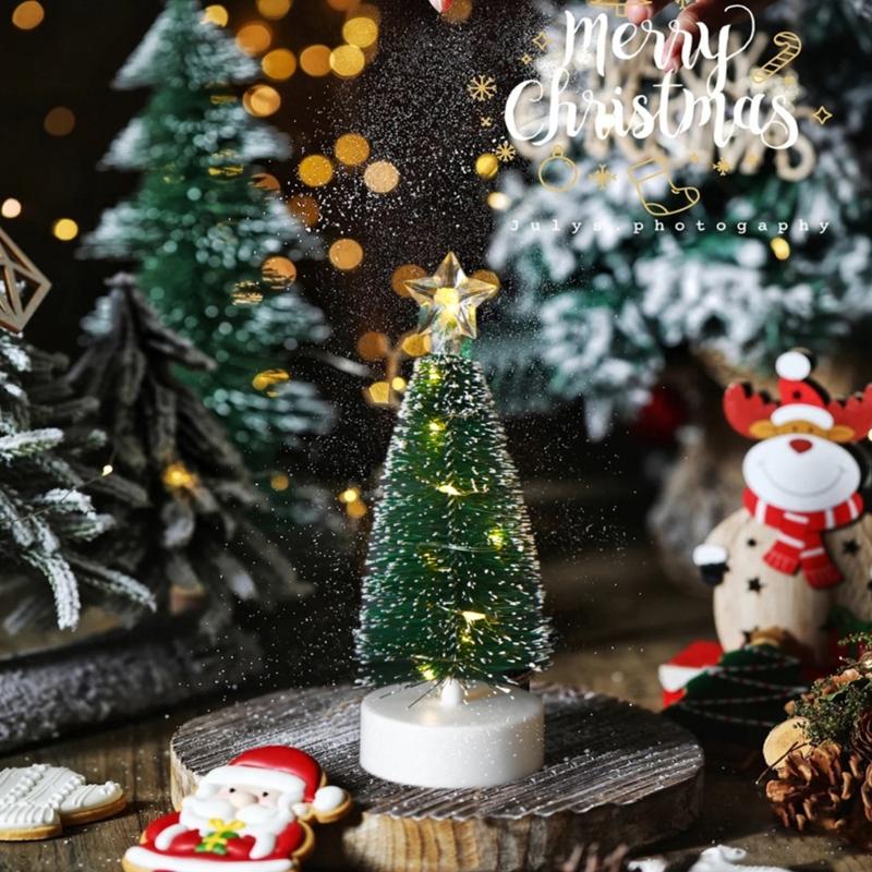 Mini Künstlicher Weihnachtsbaum Helles LED-Licht Bastelartikel Wohnzimmer Schlafsaal